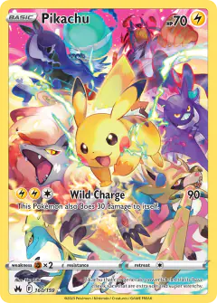 Pikachu card (Crown Zenith 160) with Spectrier in the artwork
