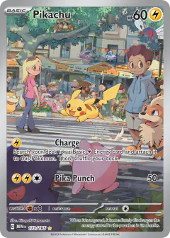 Pikachu card (151 173) with Mr. Mime in the artwork