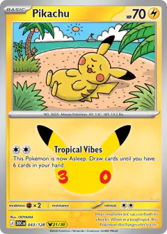 Pikachu card from 30th Celebration