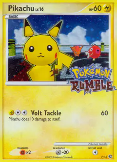 Pikachu card (Pokémon Rumble 7) with Magikarp in the artwork