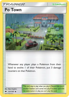 Po Town card (Burning Shadows 121) with Ekans in the artwork