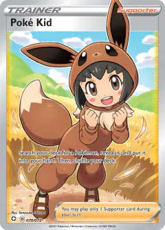 Poké Kid card (Shining Fates 70) with Eevee in the artwork