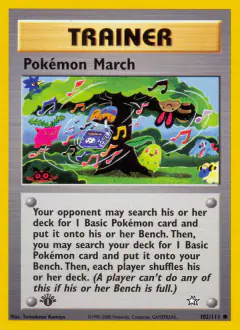 Pokémon March card (Neo Genesis 102) with Chikorita in the artwork