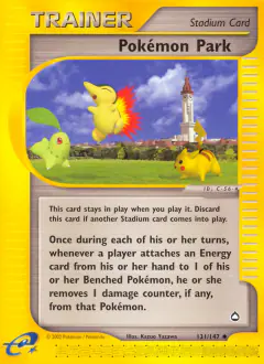 Pokémon Park card (Aquapolis 131) with Chikorita in the artwork
