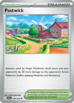 Postwick card (Journey Together 154) with Fletchling in the artwork