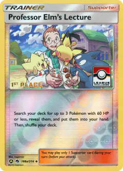 Professor Elm's Lecture card (Lost Thunder 188a) with Munchlax in the artwork
