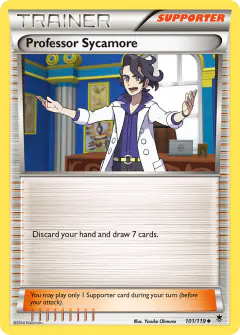 Professor Sycamore card (Phantom Forces 101) with Yamask in the artwork