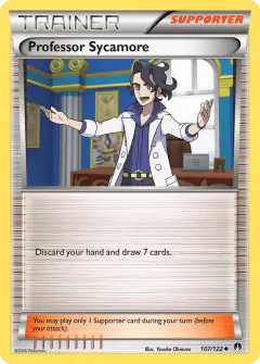 Professor Sycamore card (BREAKpoint 107) with Yamask in the artwork