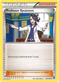 Professor Sycamore card (XY Base 122) with Yamask in the artwork