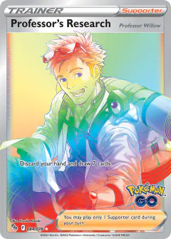 Professor's Research [Professor Willow] card (Pokémon GO 84) with Meltan in the artwork