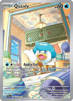 Quaxly card (Paldea Evolved 206) with Poliwag in the artwork