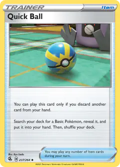 Quick Ball card (Fusion Strike 237) with Cramorant in the artwork