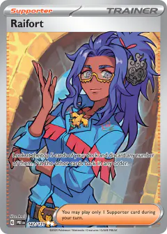 Raifort card (Prismatic Evolutions 142) with Tapu Koko in the artwork
