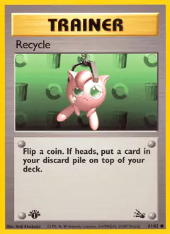 Recycle card (Fossil 61) with Jigglypuff in the artwork