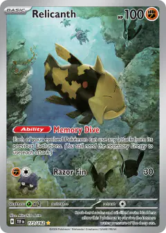 Relicanth card (Temporal Forces 173) with Lumineon in the artwork