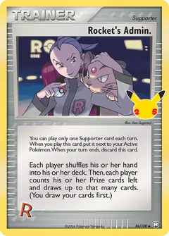Rocket's Admin. card (Celebrations: Classic Collection 86) with Persian in the artwork