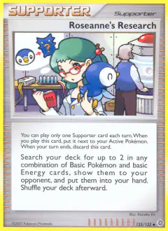 Roseanne's Research card (Secret Wonders 125) with Piplup in the artwork
