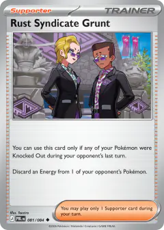 Rust Syndicate Grunt card (Pitch Black 81) with Weezing in the artwork