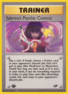 Sabrina's Psychic Control card (Gym Challenge 121) with Psyduck in the artwork