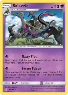 Salazzle card (Crimson Invasion 47) with Salandit in the artwork