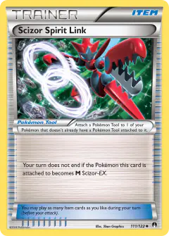 Scizor Spirit Link card (BREAKpoint 111) with Mega Scizor in the artwork