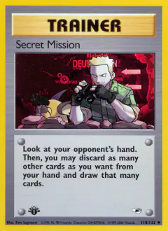 Secret Mission card (Gym Heroes 118) with Lt. Surge in the artwork