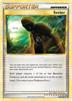 Seeker card (HS—Triumphant 88) with Mew in the artwork