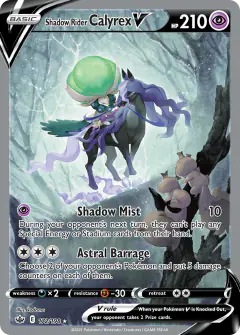 Shadow Rider Calyrex V card (Chilling Reign 172) with Skwovet in the artwork