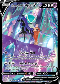 Shadow Rider Calyrex V card (Astral Radiance Trainer Gallery TG17) with Victor in the artwork