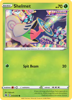 Shelmet card (Fusion Strike 13) with Ditto in the artwork