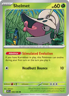 Shelmet card (White Flare 8) with Karrablast in the artwork
