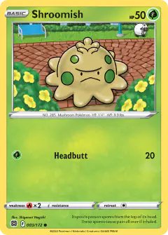 Shroomish card (Brilliant Stars 3) with Wooloo in the artwork