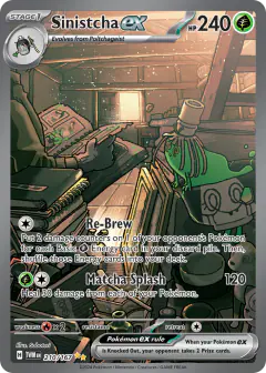 Sinistcha ex card (Twilight Masquerade 210) with Boltund in the artwork