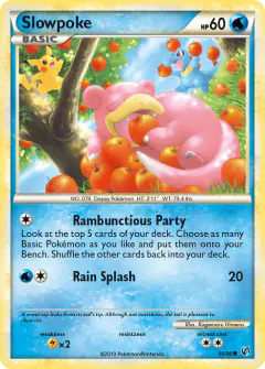 Slowpoke card (HS—Undaunted 66) with Pikachu in the artwork