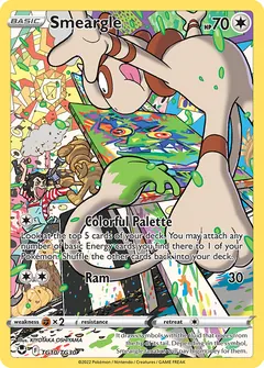 Smeargle card (Silver Tempest Trainer Gallery TG10) with Artist in the artwork