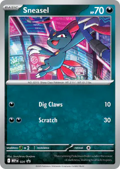 Sneasel card (Mega Evolution Black Star Promos 20) with Weavile in the artwork