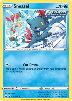 Sneasel card (Chilling Reign 30) with Abomasnow in the artwork