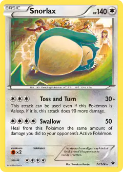 Snorlax card (Fates Collide 77) with Hypno in the artwork