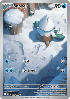 Snover card (Mega Evolution Base 140) with Abomasnow in the artwork
