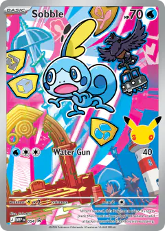 Sobble card (Mega Evolution Black Star Promos 54) with Toxtricity (Amped) in the artwork