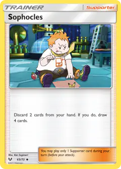 Sophocles card (Shining Legends 65) with Pikachu in the artwork