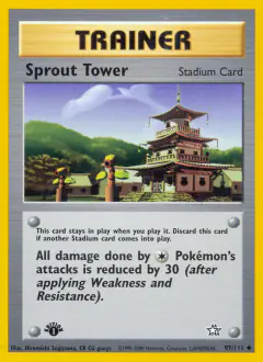 Sprout Tower card (Neo Genesis 97) with Bellsprout in the artwork