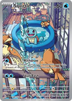 Squirtle card (Stellar Crown 148) with Pidgey in the artwork