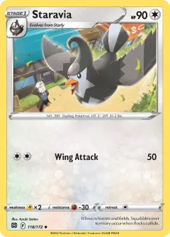 Staravia card (Brilliant Stars 118) with Professor Rowan in the artwork