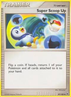 Super Scoop Up card (Majestic Dawn 87) with Piplup in the artwork