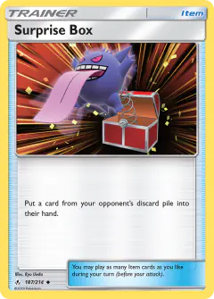 Surprise Box card (Unbroken Bonds 187) with Gengar in the artwork
