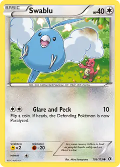 Swablu card (Legendary Treasures 103) with Charmeleon in the artwork