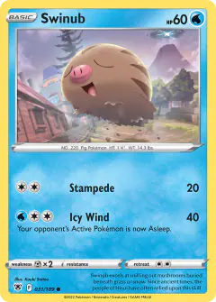 Swinub card (Astral Radiance 31) with Galarian Weezing in the artwork