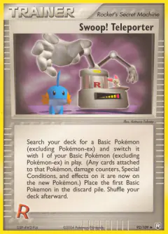 Swoop! Teleporter card (Team Rocket Returns 92) with Plusle in the artwork