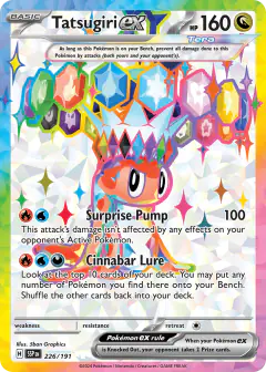 Tatsugiri ex card (Surging Sparks 226) with Terapagos in the artwork